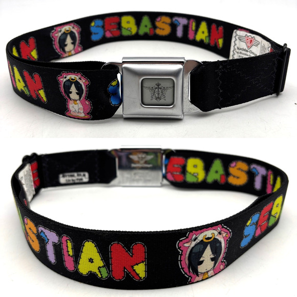 Buckle Down Black Nylon Chibi Sebastian Black Butler Seatbelt Belt Unisex OSFM - Picture 1 of 12